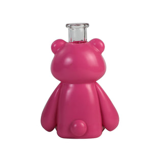 Glass Water Pipe - Pink Bear (7")