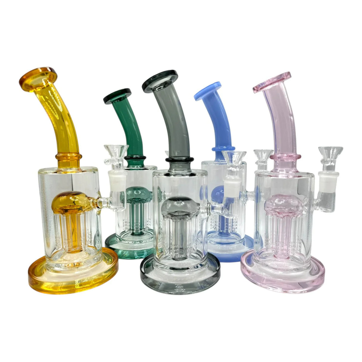 Glass Water Pipe - Colored Jelly Perc (8")