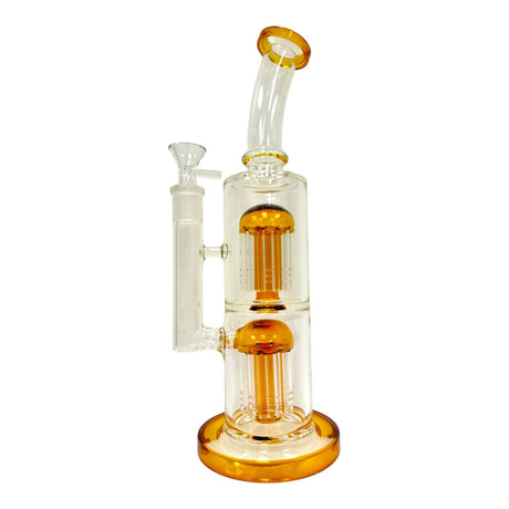 Glass Water Pipe - Double Colored Jelly Perc (12")