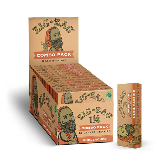 Zig Zag Combo Pack - 1 1/4 Papers Unbleached Carton (24 Pack)