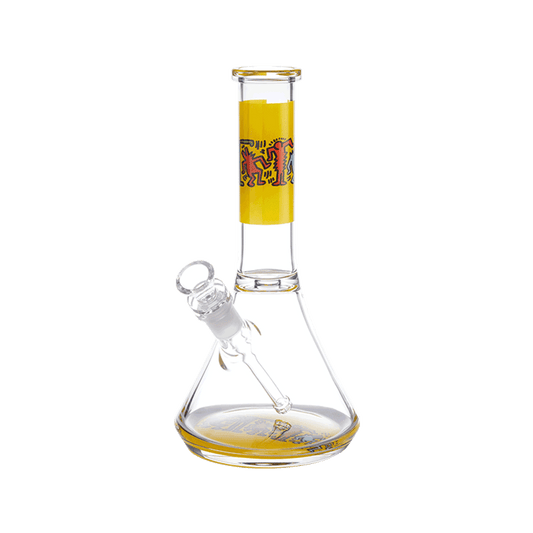 K. Haring Collection - Glass Water Pipe (Yellow/Multi)