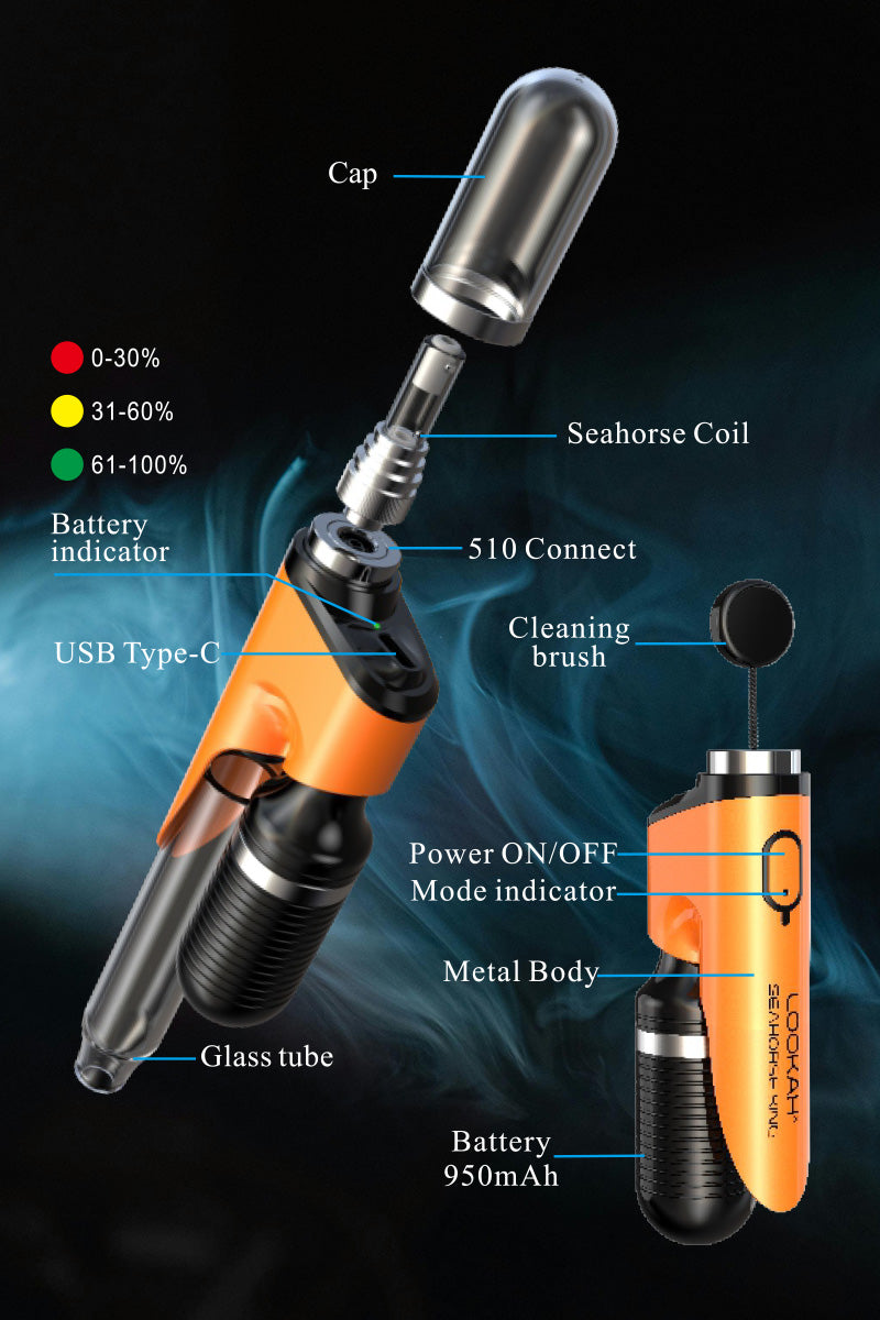 Lookah - Seahorse King - Electric Nectar Collector – Golden Cedar