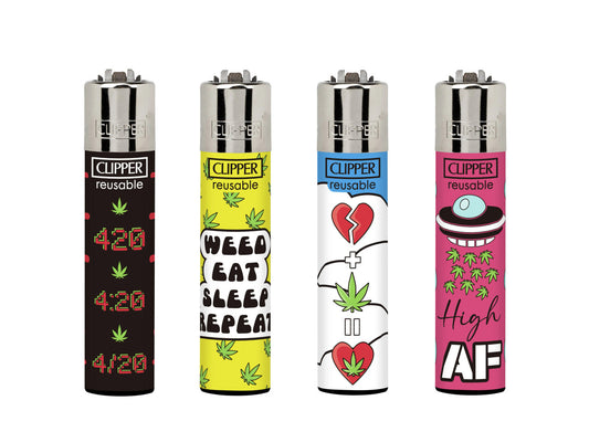 Clipper Lighters - Weedy Tricks (48pcs + 5 Free Lighters)