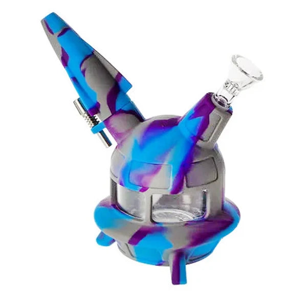 Silicone Water Pipe - Mother Ship w/ Nectar Collector (6")