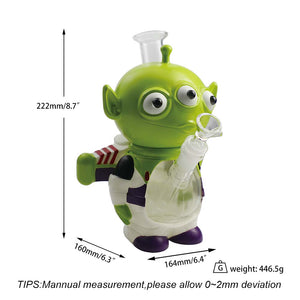 Glass Water Pipe - Alien Cadet (9")
