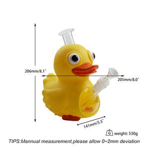 Glass Water Pipe - Yellow Duck (9")