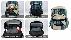 Nature Sacks - Handcrafted Hemp Backpack - Red 2