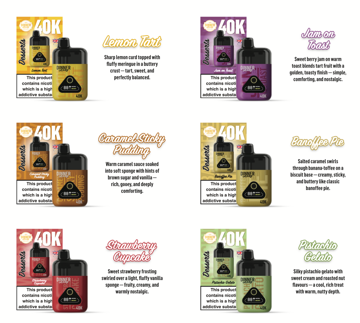 Dinner Lady - 40k Dessert Disposable (5pc)