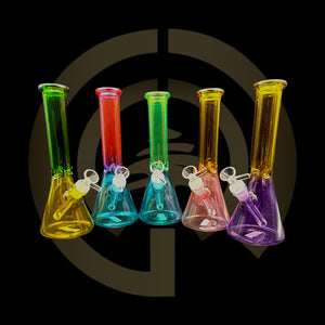 Glass Water Pipe - Two Tone Beaker (10")