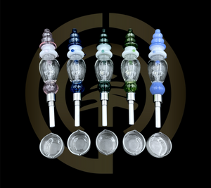 Glass Nectar Collector - Beaded (8")