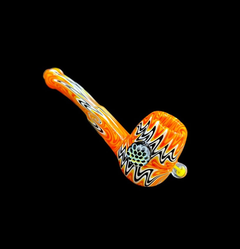 Premium Glass Hand Pipe - Bees Wax Pearl (6")