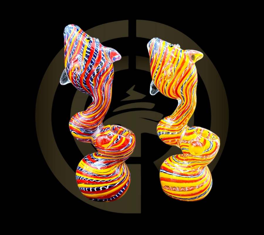 Glass Bubbler -  Flying Fish (7")