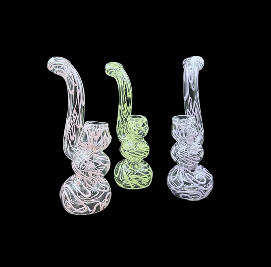 Glass Bubbler - Scribbles (9")