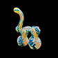 Glass Bubbler - Double Chamber Squiggly  (7")