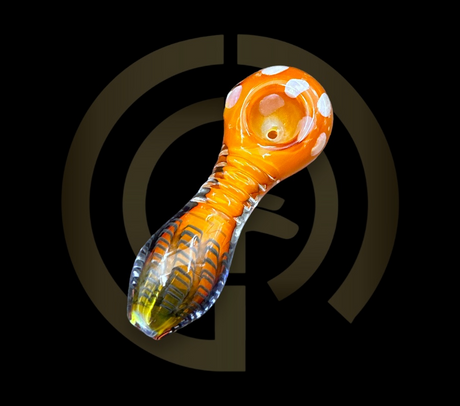 Glass Hand Pipe - Golden Fumed Webbed Base (4")