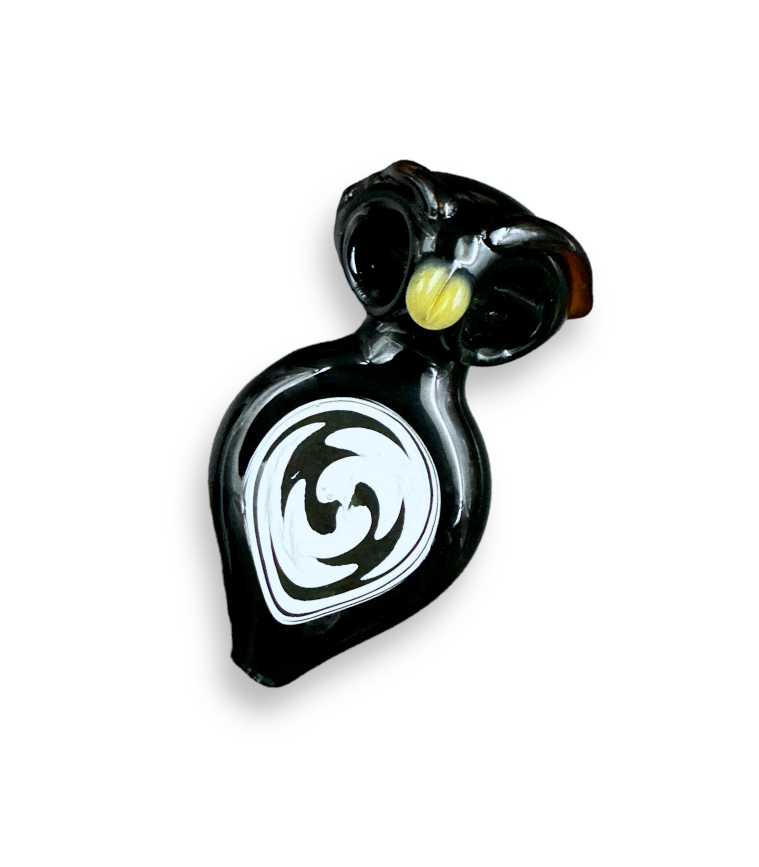 Glass Hand Pipe - Owl Eyes (4")