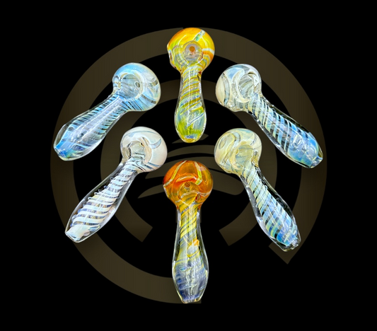 Glass Hand Pipe - Silver Fumed (3")