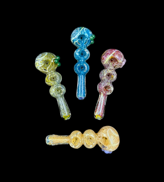 Glass Hand Pipe - Triple Bowl (6")