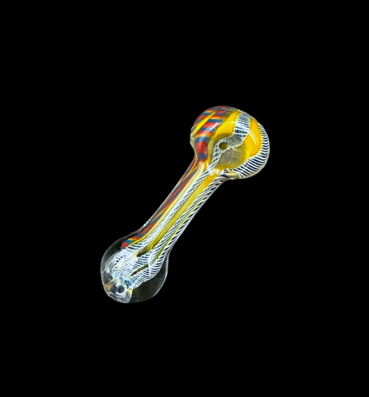 Glass Hand Pipe - Linear Multi Color (3")