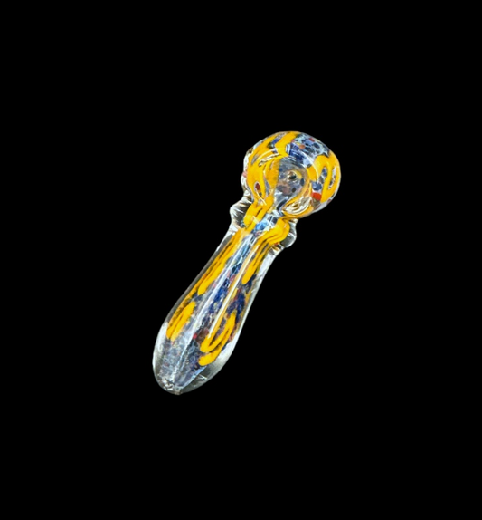 Glass Hand Pipe - Splattered Lines (3")