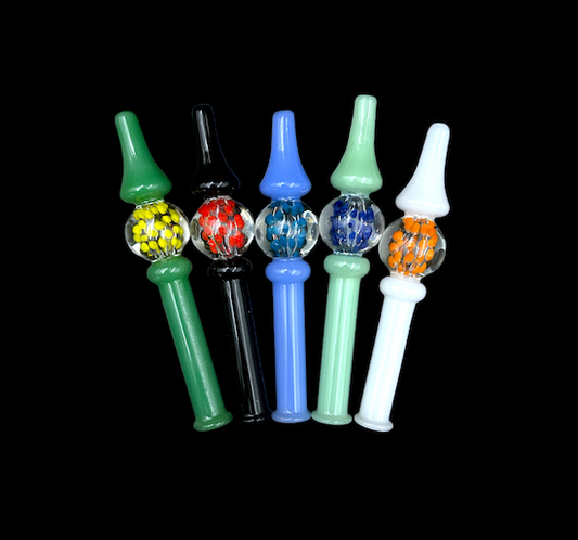 Glass Nectar Collector - Spotted Globe (5")