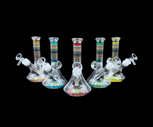 Glass Water Pipe - Mini Diamond Handle (7")