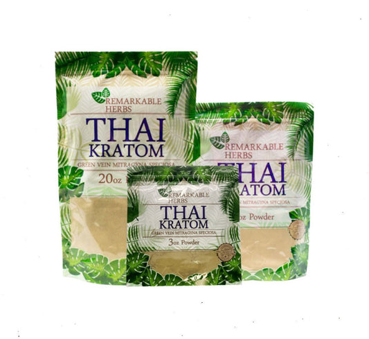 Remarkable Herbs - Green Vein Thai Kratom Powder (3 Sizes)