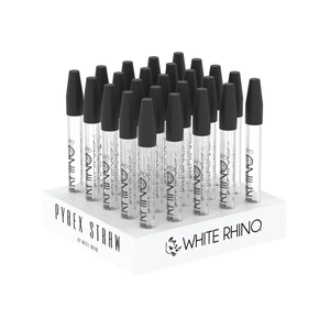 White Rhino - Premium Pyrex Dab Straw With Silicone Cap (25ct)