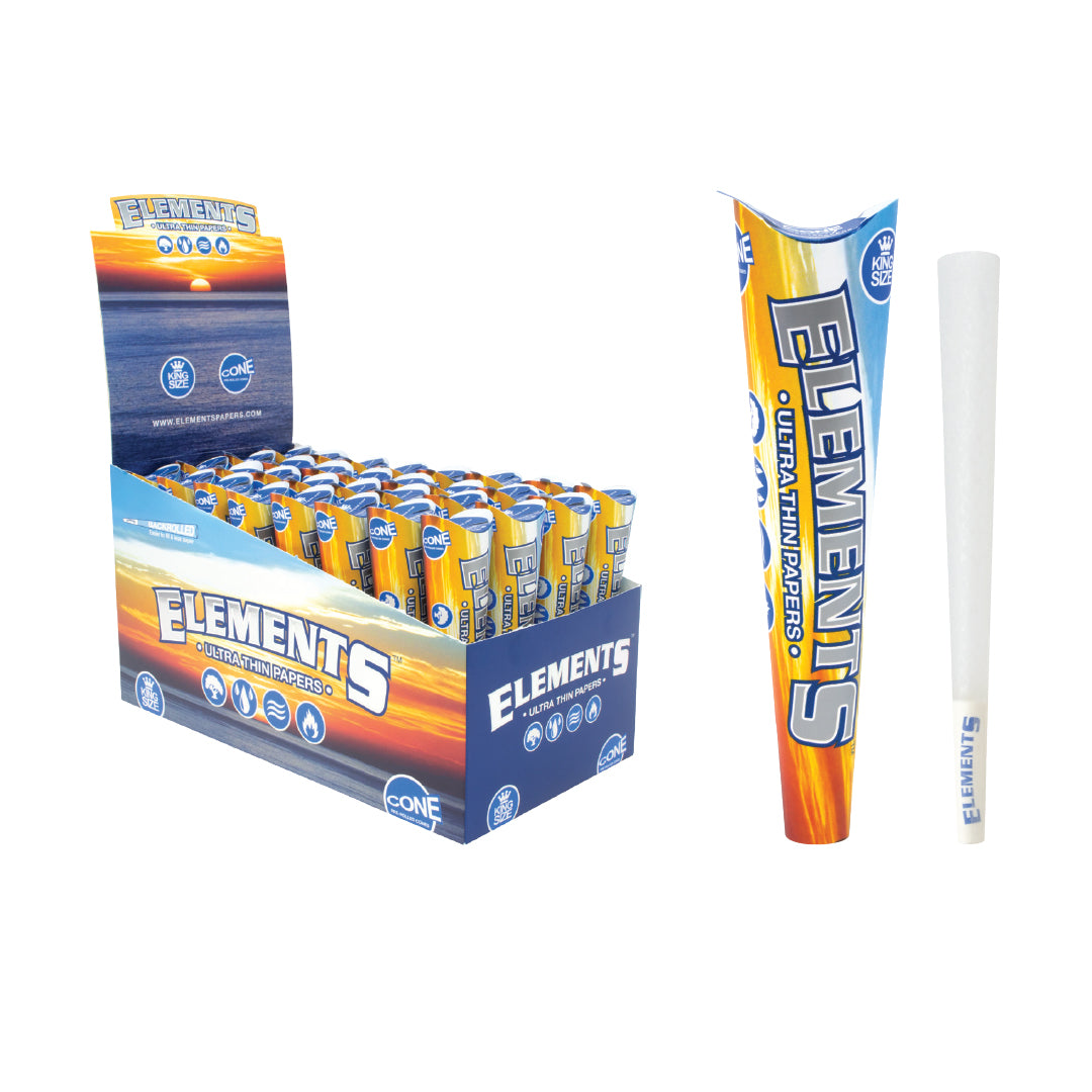 Elements - King Size Classic 3ct Cones (32pcs)