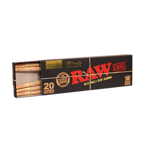 RAW - Black King Size Pre-Roll Cones (20 Pack) (12pcs)