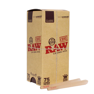 RAW - King Size Classic Pre-Roll Cone (75 Pack)