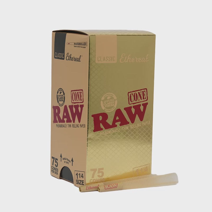RAW - Ethereal 1 1/4 Size Classic Pre-Roll Cone (75 Pack)