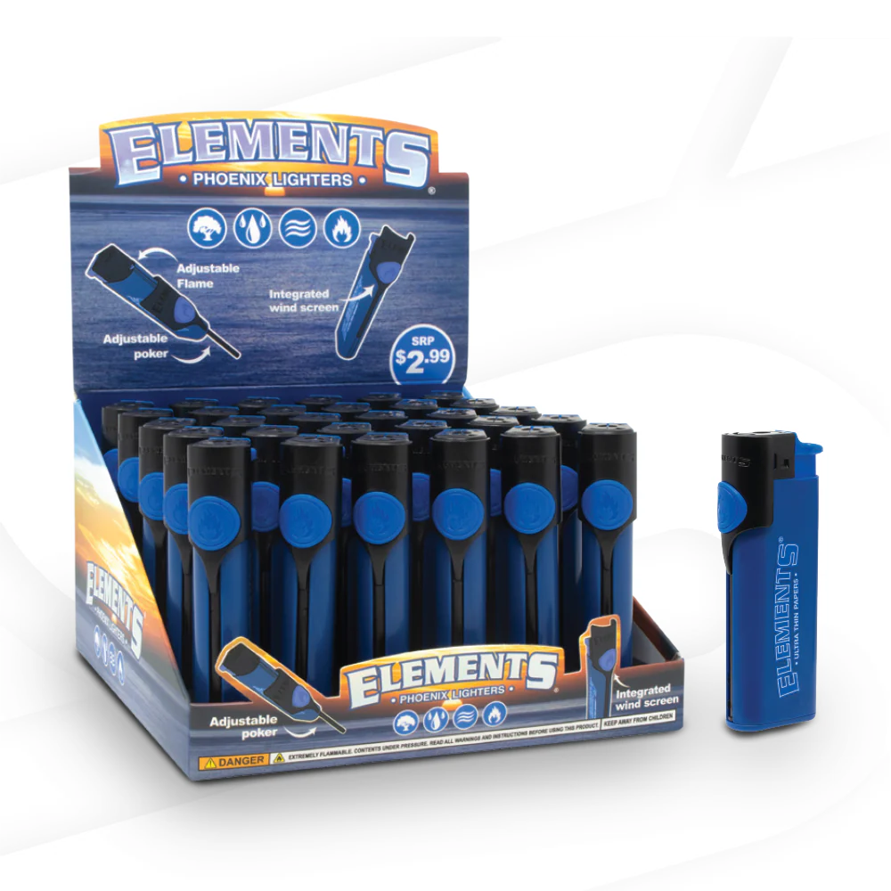 Elements - Blue Phoenix Lighter w/ Wind Blocker (30pcs)