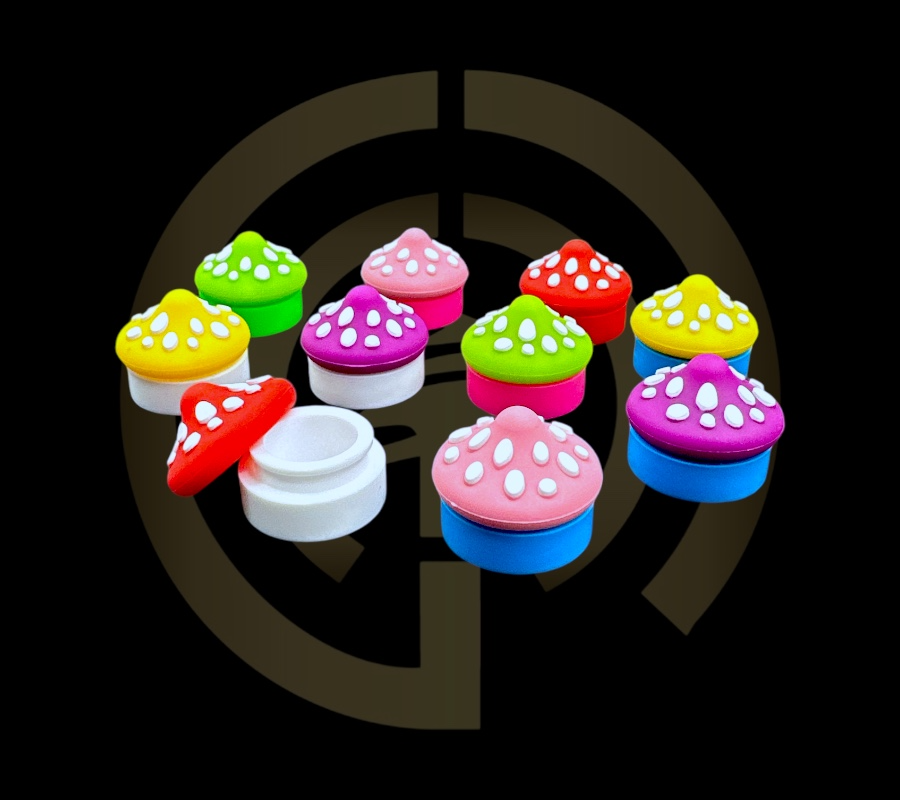 Silicone Container - Mini Mushroom (1")