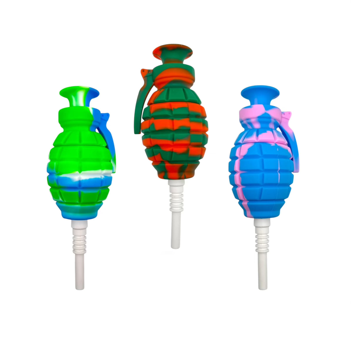 Silicone Nectar Collector - Grenade w/ Dab Container and Ceramic Nail