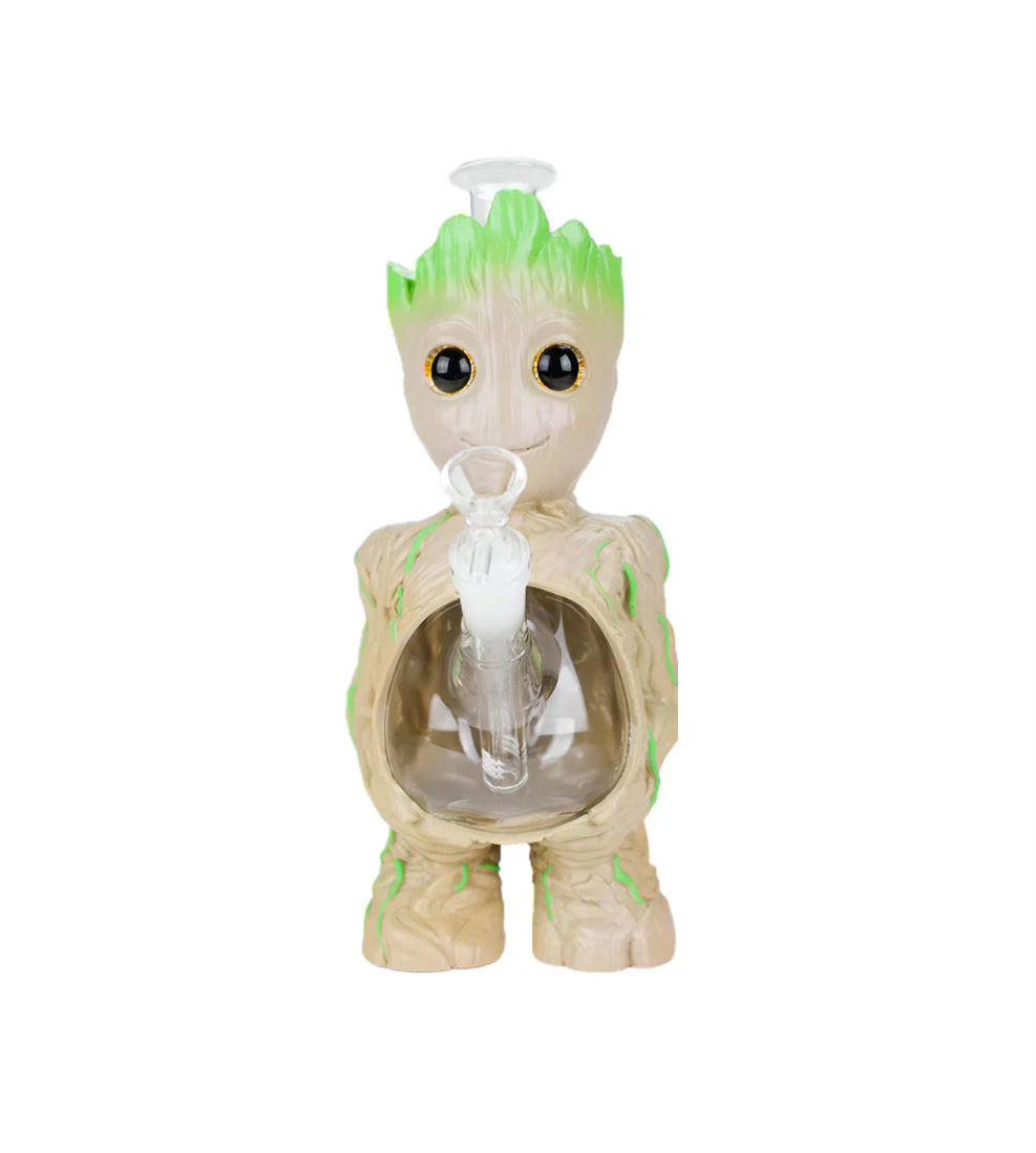 Glass Water Pipe - Tree Man (12")