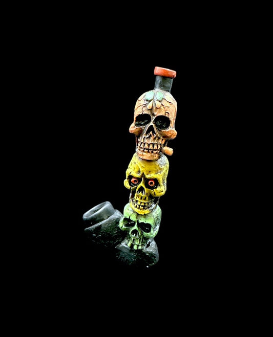 Resin Pipe - Triple Skulls