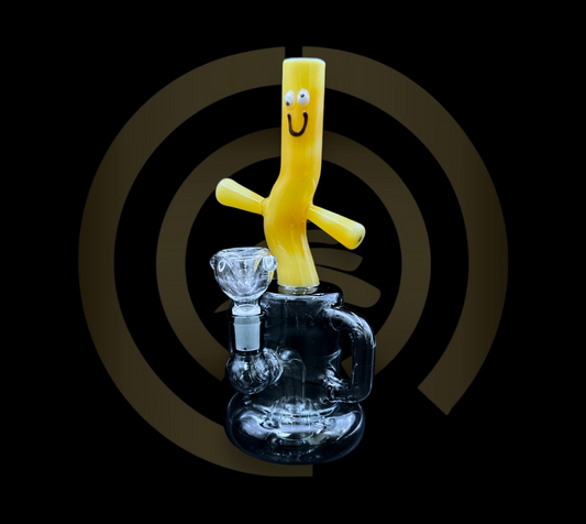 Glass Water Pipe - Wacky Inflatable Man (9")