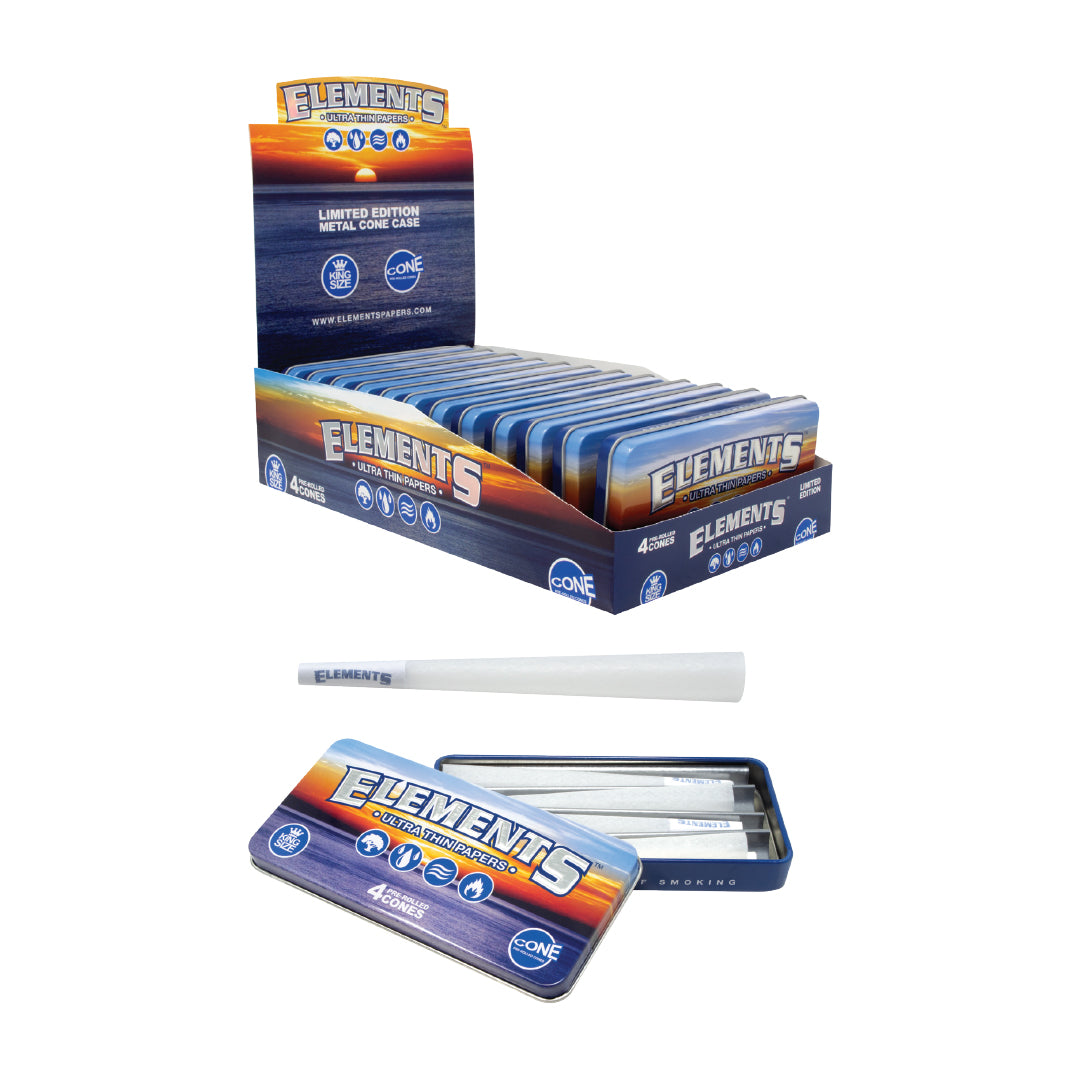 Elements - King Size Pre-Roll Tins (4ct)(12 packs)