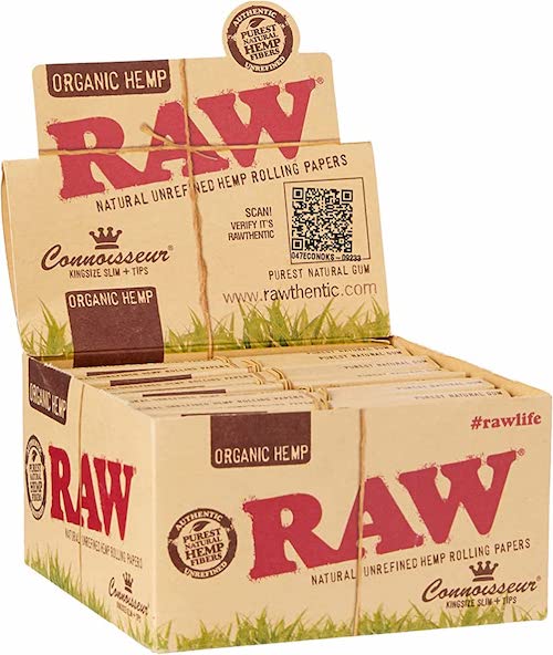 RAW - Organic Connoisseur King Size w/ Tips (24 packs)