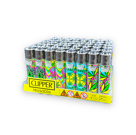 Clipper Lighters - Neon Leaves (48pcs)