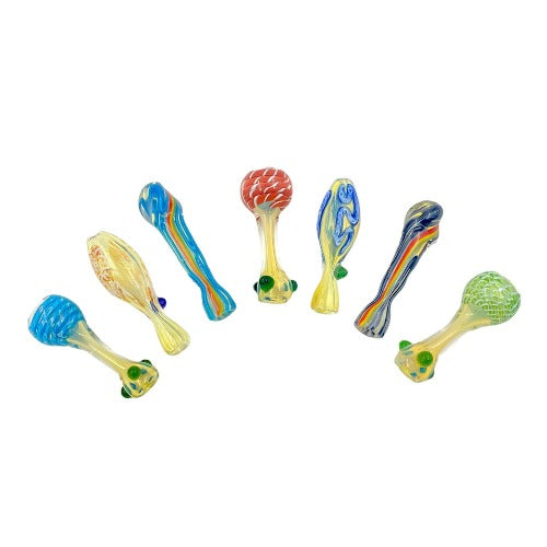 Glass Chillum - Laces (3")