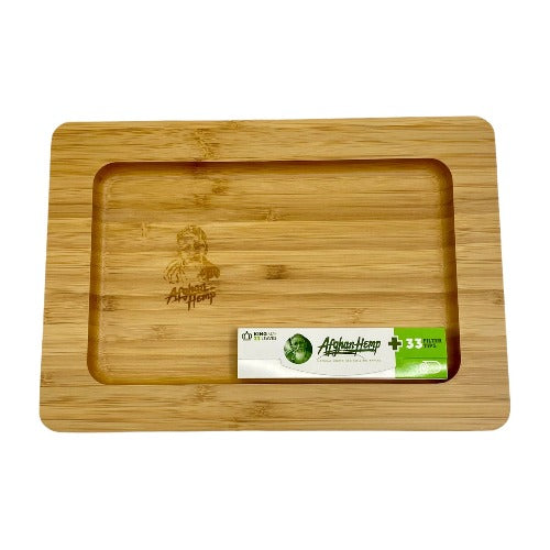 Afghan Hemp - Wooden Rolling Tray - Large (10"x 7")