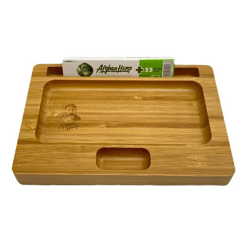 Afghan Hemp - Wooden Rolling Tray - Small (7.25"x 5")