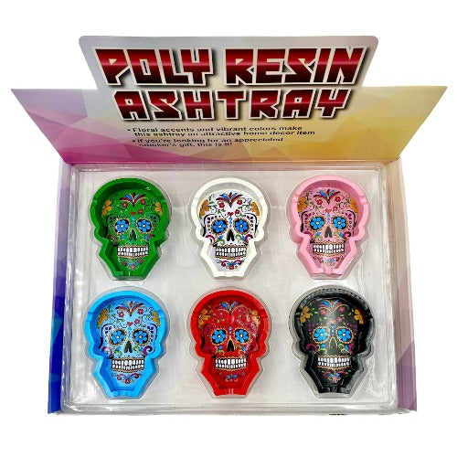 Ashtrays - Resin Candy Skull Display (Box of 6)