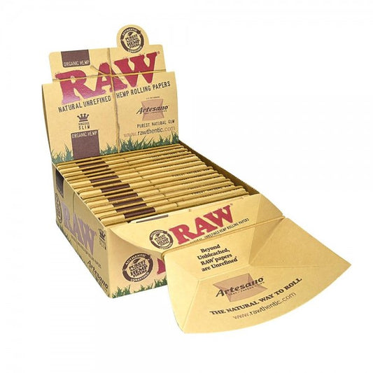 RAW - Organic Artesano King Slim Papers w/ Tips (15 packs)