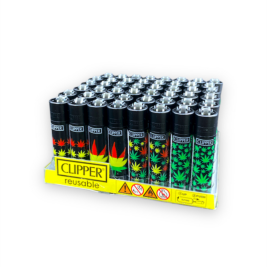 Clipper Lighters - Rasta Leaf (48pcs)