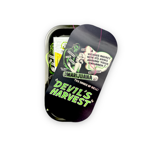 Slim Metal Rolling Tray w/ 3D Magnetic Lid - Devils Harvest