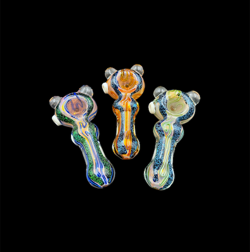 Glass Hand Pipe - Double Dicro (5")