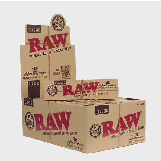 RAW - King Size Masterpiece Classic w/ Pre Rolled Tip (24 packs)
